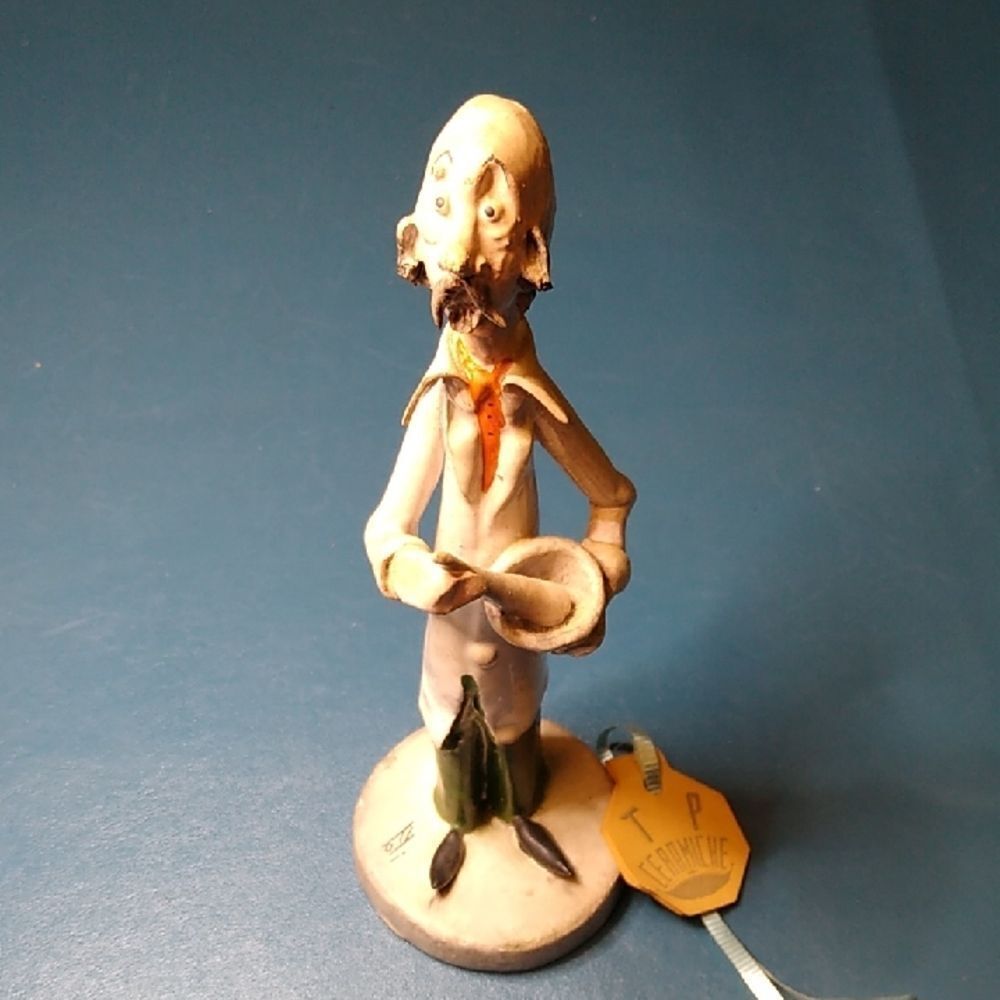Whimsical Cream and Green Chef Sculpture